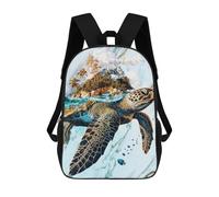 sinyumoney 17inch School Backpack for Girls Oceans Eternal Voyager Backpack 3D Printed Boy School Backpack Casual Daypack Rucksack for Middle School Students