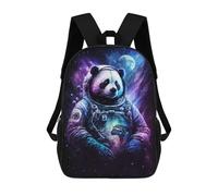 sinyumoney 17inch School Backpack for Girls Panda Astronaut Space Art Print-2 Backpack 3D Printed Boy School Backpack Casual Daypack Rucksack for Middle School Students