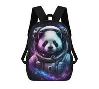 sinyumoney 17inch School Backpack for Girls Panda Astronaut Space Art Print-4 Backpack 3D Printed Boy School Backpack Casual Daypack Rucksack for Middle School Students