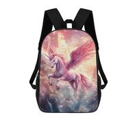 sinyumoney 17inch School Backpack for Girls Pegasus Unicorn Fantasy Art Backpack 3D Printed Boy School Backpack Casual Daypack Rucksack for Middle School Students