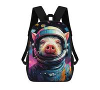 sinyumoney 17inch School Backpack for Girls Pig Astronaut Space Suit-20 Backpack 3D Printed Boy School Backpack Casual Daypack Rucksack for Middle School Students