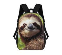 sinyumoney 17inch School Backpack for Girls Pixel Art Cute Sloth Backpack 3D Printed Boy School Backpack Casual Daypack Rucksack for Middle School Students