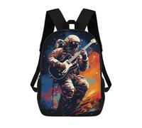 sinyumoney 17inch School Backpack for Girls Play Guitar Outer Space Backpack 3D Printed Boy School Backpack Casual Daypack Rucksack for Middle School Students