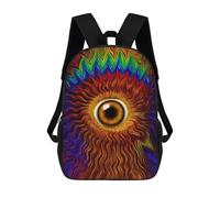 sinyumoney 17inch School Backpack for Girls Psychedelic Eye Art Print Backpack 3D Printed Boy School Backpack Casual Daypack Rucksack for Middle School Students