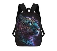 sinyumoney 17inch School Backpack for Girls Rainbow Leopard Portrait Backpack 3D Printed Boy School Backpack Casual Daypack Rucksack for Middle School Students