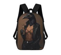 sinyumoney 17inch School Backpack for Girls Raven Woman in Leather Backpack 3D Printed Boy School Backpack Casual Daypack Rucksack for Middle School Students