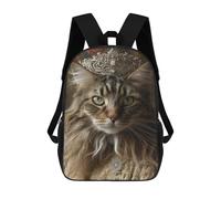 sinyumoney 17inch School Backpack for Girls Royal Cat Portrait-1 Backpack 3D Printed Boy School Backpack Casual Daypack Rucksack for Middle School Students
