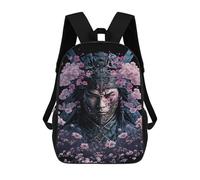 sinyumoney 17inch School Backpack for Girls Samurai Warrior Art Print-3 Backpack 3D Printed Boy School Backpack Casual Daypack Rucksack for Middle School Students