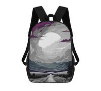 sinyumoney 17inch School Backpack for Girls Silent Realm Backpack 3D Printed Boy School Backpack Casual Daypack Rucksack for Middle School Students