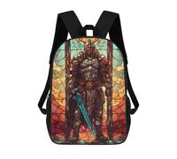 sinyumoney 17inch School Backpack for Girls Soldier with Sword 6 Backpack 3D Printed Boy School Backpack Casual Daypack Rucksack for Middle School Students