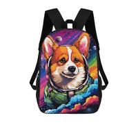 sinyumoney 17inch School Backpack for Girls Space Dog Adventure-149 Backpack 3D Printed Boy School Backpack Casual Daypack Rucksack for Middle School Students