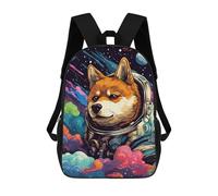 sinyumoney 17inch School Backpack for Girls Space Dog Adventure-384 Backpack 3D Printed Boy School Backpack Casual Daypack Rucksack for Middle School Students