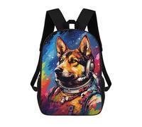 sinyumoney 17inch School Backpack for Girls Space Dog Astronaut Art Print-9 Backpack 3D Printed Boy School Backpack Casual Daypack Rucksack for Middle School Students