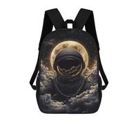sinyumoney 17inch School Backpack for Girls Space Explorer Astronaut in Clouds Backpack 3D Printed Boy School Backpack Casual Daypack Rucksack for Middle School Students