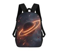 sinyumoney 17inch School Backpack for Girls Space Planet with Rings Backpack 3D Printed Boy School Backpack Casual Daypack Rucksack for Middle School Students