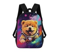 sinyumoney 17inch School Backpack for Girls Space Pup Adventure -16 Backpack 3D Printed Boy School Backpack Casual Daypack Rucksack for Middle School Students