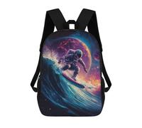 sinyumoney 17inch School Backpack for Girls Space Surfing Adventure-12 Backpack 3D Printed Boy School Backpack Casual Daypack Rucksack for Middle School Students