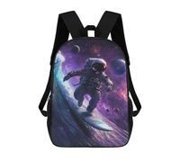 sinyumoney 17inch School Backpack for Girls Space Surfing Adventure -4 Backpack 3D Printed Boy School Backpack Casual Daypack Rucksack for Middle School Students