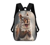 sinyumoney 17inch School Backpack for Girls Squirrel with Open Mouth Backpack 3D Printed Boy School Backpack Casual Daypack Rucksack for Middle School Students