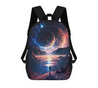 sinyumoney 17inch School Backpack for Girls Stars Voyager Backpack 3D Printed Boy School Backpack Casual Daypack Rucksack for Middle School Students