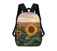 sinyumoney 17inch School Backpack for Girls Sunflower Field Sunset-10 Backpack 3D Printed Boy School Backpack Casual Daypack Rucksack for Middle School Students