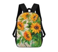 sinyumoney 17inch School Backpack for Girls Sunflowers Backpack 3D Printed Boy School Backpack Casual Daypack Rucksack for Middle School Students