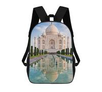 sinyumoney 17inch School Backpack for Girls Taj Mahal Backpack 3D Printed Boy School Backpack Casual Daypack Rucksack for Middle School Students