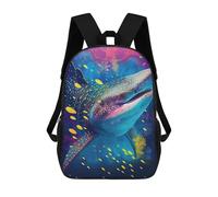 sinyumoney 17inch School Backpack for Girls The Peaceful Whale Shark Backpack 3D Printed Boy School Backpack Casual Daypack Rucksack for Middle School Students