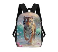 sinyumoney 17inch School Backpack for Girls Tiger in Tropical Paradise Backpack 3D Printed Boy School Backpack Casual Daypack Rucksack for Middle School Students