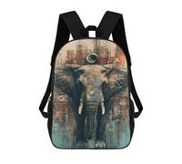 sinyumoney 17inch School Backpack for Girls Urban Elephant Art Print Backpack 3D Printed Boy School Backpack Casual Daypack Rucksack for Middle School Students