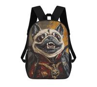 sinyumoney 17inch School Backpack for Girls Vampire Pug Art Print-3 Backpack 3D Printed Boy School Backpack Casual Daypack Rucksack for Middle School Students