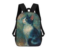 sinyumoney 17inch School Backpack for Girls Vincent's Cat A Whimsical Painting Backpack 3D Printed Boy School Backpack Casual Daypack Rucksack for Middle School Students