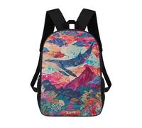 sinyumoney 17inch School Backpack for Girls Whale Fantasy Landscape Art Print Backpack 3D Printed Boy School Backpack Casual Daypack Rucksack for Middle School Students