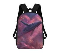 sinyumoney 17inch School Backpack for Girls Whale in Space-26 Backpack 3D Printed Boy School Backpack Casual Daypack Rucksack for Middle School Students