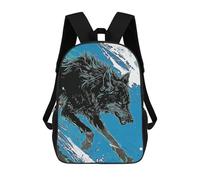 sinyumoney 17inch School Backpack for Girls Wolf Hunting Backpack 3D Printed Boy School Backpack Casual Daypack Rucksack for Middle School Students