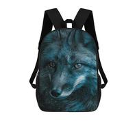 sinyumoney 17inch School Backpack for Girls Wolf in Space Mystical Night Backpack 3D Printed Boy School Backpack Casual Daypack Rucksack for Middle School Students