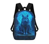 sinyumoney 17inch School Backpack for Girls Wolf Spirit门前的神秘光环 Backpack 3D Printed Boy School Backpack Casual Daypack Rucksack for Middle School Students