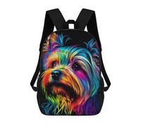 sinyumoney 17inch School Backpack for Girls Yorkshire Colorful Backpack 3D Printed Boy School Backpack Casual Daypack Rucksack for Middle School Students