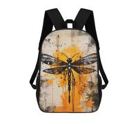 sinyumoney 17inch School Student Backpack Abstract Dragonfly Art Print Children's Backpacks Children's School Backpack 3D Printed Travel Rucksacks Boy School Bag