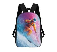 sinyumoney 17inch School Student Backpack Action-Packed Ski Adventure -2 Children's Backpacks Children's School Backpack 3D Printed Travel Rucksacks Boy School Bag
