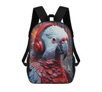sinyumoney 17inch School Student Backpack African Grey Parrot Children's Backpacks Children's School Backpack 3D Printed Travel Rucksacks Boy School Bag