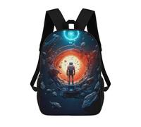 sinyumoney 17inch School Student Backpack Astronaut And The Unknown Children's Backpacks Children's School Backpack 3D Printed Travel Rucksacks Boy School Bag