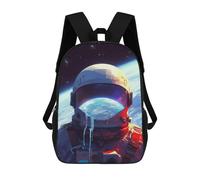 sinyumoney 17inch School Student Backpack Astronaut in Space with Earth Background Children's Backpacks Children's School Backpack 3D Printed Travel Rucksacks Boy School Bag