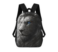 sinyumoney 17inch School Student Backpack Black Lion with Blue Eyes Children's Backpacks Children's School Backpack 3D Printed Travel Rucksacks Boy School Bag