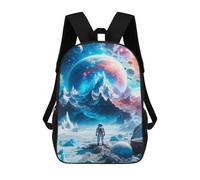 sinyumoney 17inch School Student Backpack Blue Planet Children's Backpacks Children's School Backpack 3D Printed Travel Rucksacks Boy School Bag