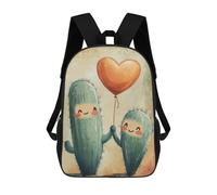 sinyumoney 17inch School Student Backpack Cactus Couple Love Children's Backpacks Children's School Backpack 3D Printed Travel Rucksacks Boy School Bag