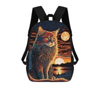 sinyumoney 17inch School Student Backpack Cat Art Series Style 1 Children's Backpacks Children's School Backpack 3D Printed Travel Rucksacks Boy School Bag