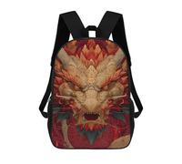 sinyumoney 17inch School Student Backpack Chinese Dragon Artwork Children's Backpacks Children's School Backpack 3D Printed Travel Rucksacks Boy School Bag