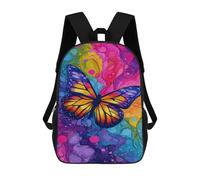 sinyumoney 17inch School Student Backpack Colorful Butterfly Art Print-5 Children's Backpacks Children's School Backpack 3D Printed Travel Rucksacks Boy School Bag