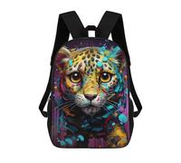 sinyumoney 17inch School Student Backpack Colorful Leopard Art Print-5 Children's Backpacks Children's School Backpack 3D Printed Travel Rucksacks Boy School Bag